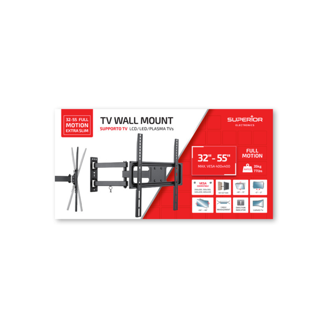 Supporto TV  SUPERIOR 32-55 Full Motion Extra Slim SUPSTV003