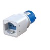 Adattatore industriale ECOVA 1spina blu cee 16A+ universale 10/16A 20553