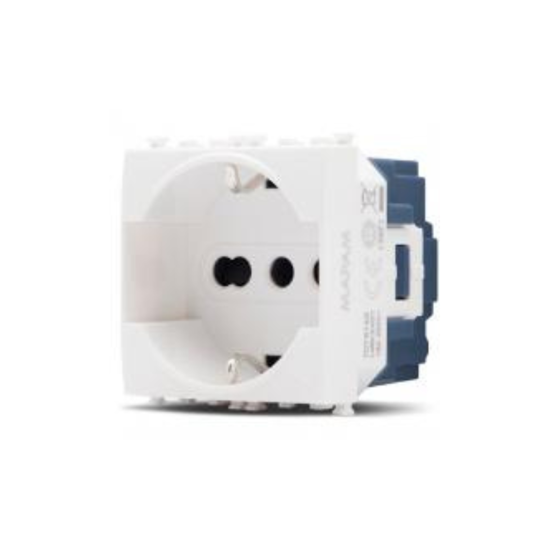 Presa schuko bianca 16A Mapam Sun 250V compatibile Vimar Arké 914b