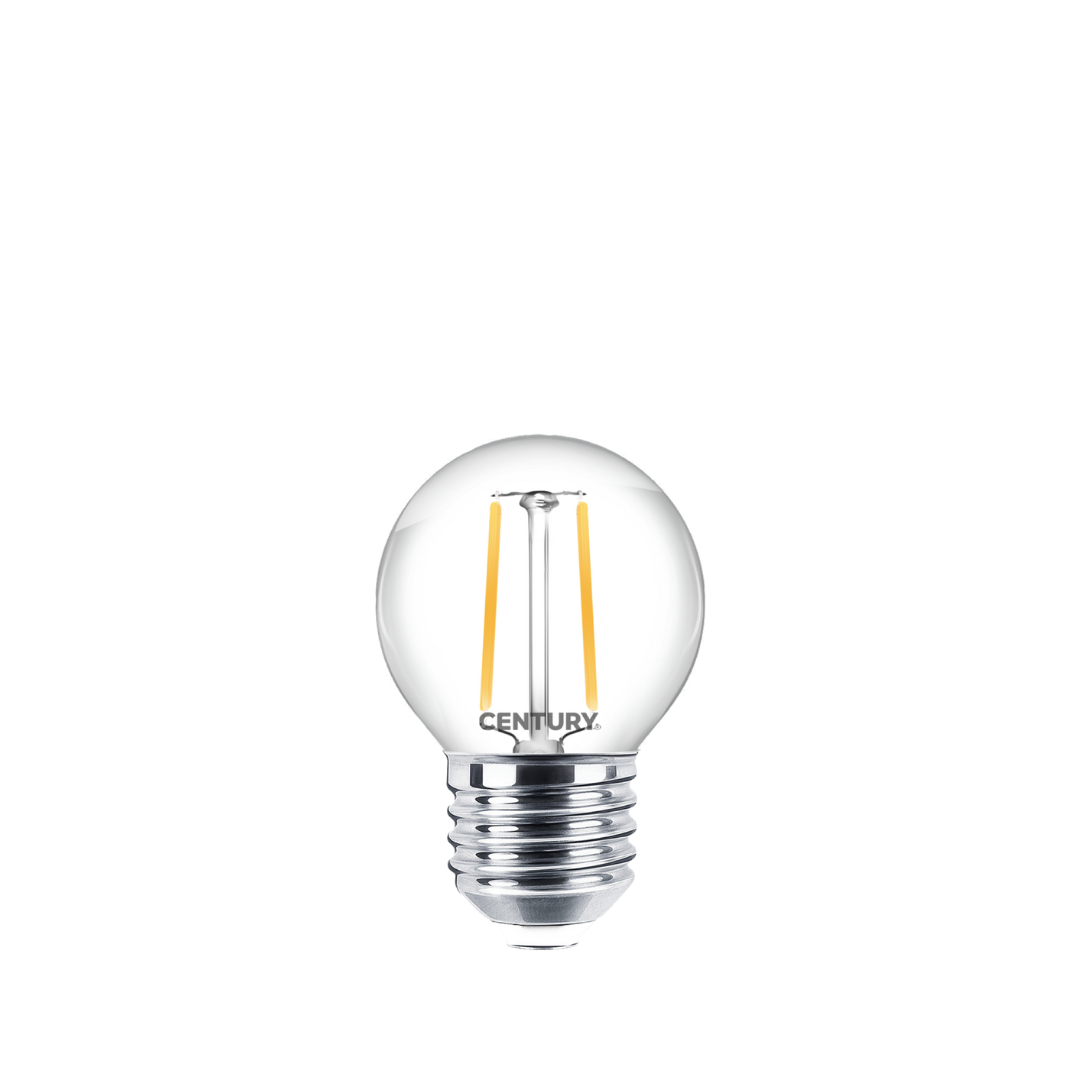 Century Lampadina LED Filamento INCANTO CHIARA SFERA 2W E27 2700K – Luce Calda 245 Lumen – INH1G-022727