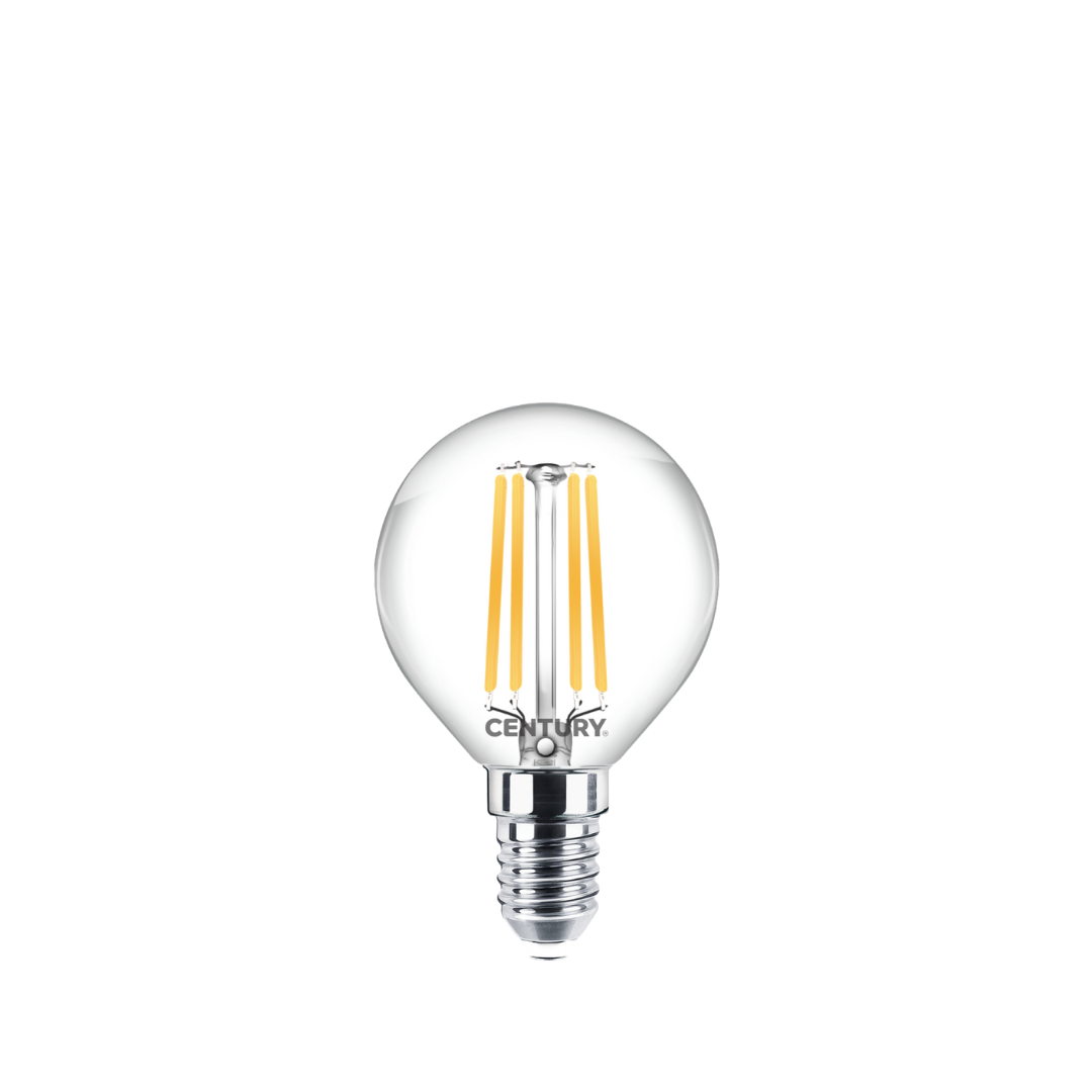 Century Lampadina LED Filamento Incanto Chiara Sfera 6W E14 4000K 806 lm – INH1G-061440, Luce Neutra
