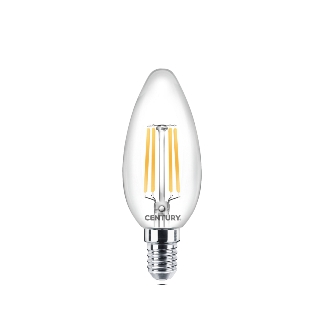 Century Lampada LED CANDELA FILAMENTO 4W E14 2700K – Luce Calda 245 Lumen – INM1-041427