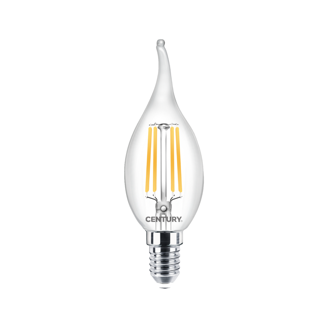 Century Lampadina LED Filamento Incanto Colpo di Vento 4W E14 2700K – INM1C-041427, Luce Calda