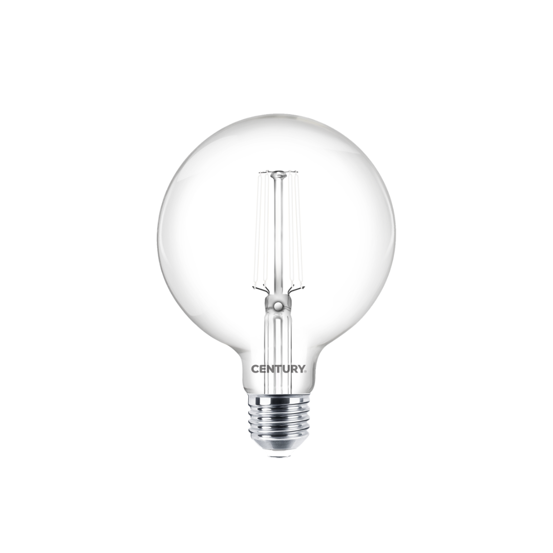 Century Lampadina LED Filamento Incanto Globo Chiara G95 9W E27 4000K, Luce Neutra