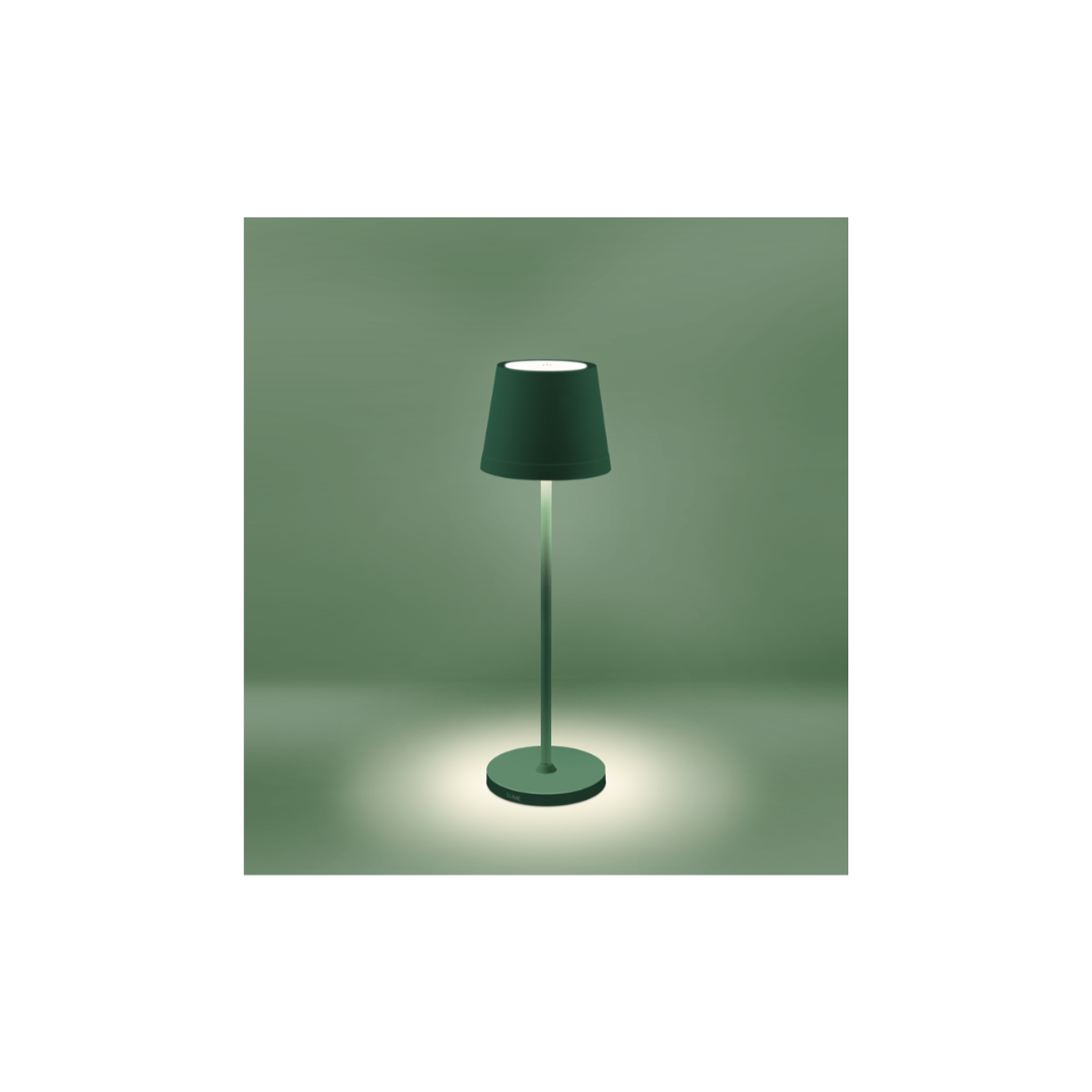 Lampada da Tavolo LED Century Lume Plus Verde 2.2W 2700K | Portatile Ricaricabile
