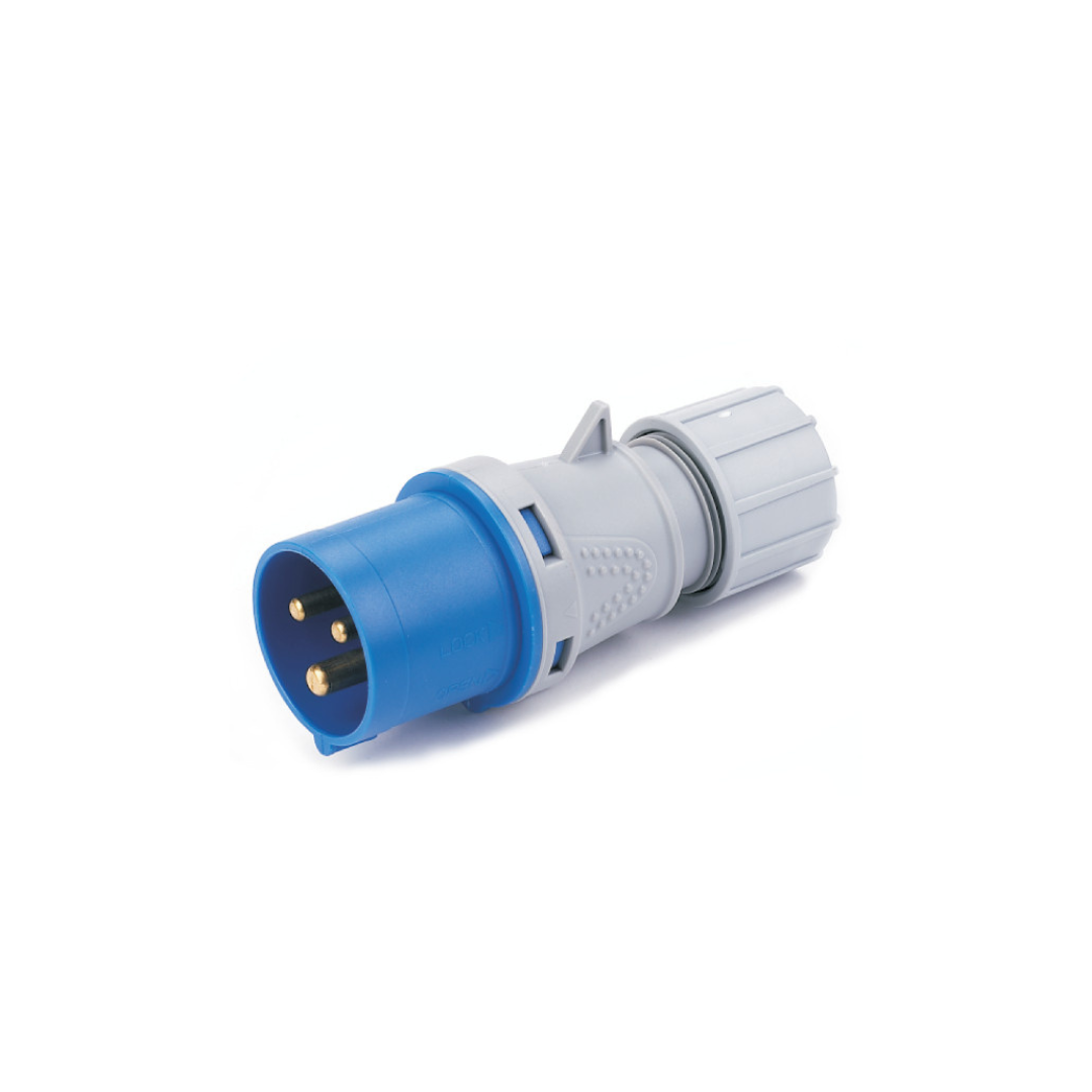 Spina industriale ECOVA 230v blu Ip44 32A 2P+T 30503