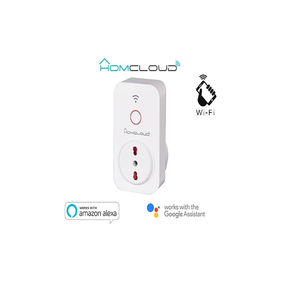 Homcloud Presa Intelligente Wi-Fi 16 A Italiana con Monitoraggio Consumi – Compatibile Alexa/Google