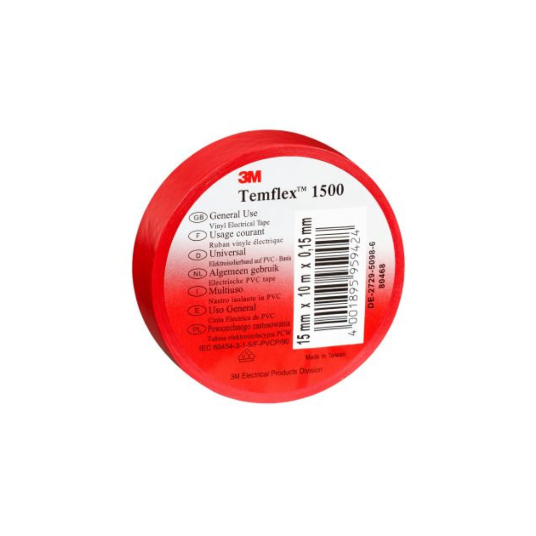 Nastro isolante 19x25mm Rosso Temflex 3M 7100184817