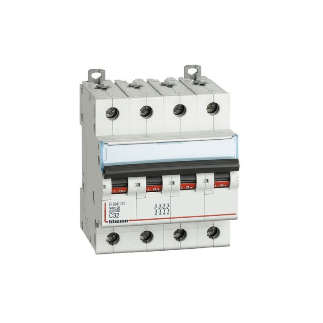Interruttore magnetotermico Bticino modulare BTDIN100 4P curva C - In= 16A FH84C16