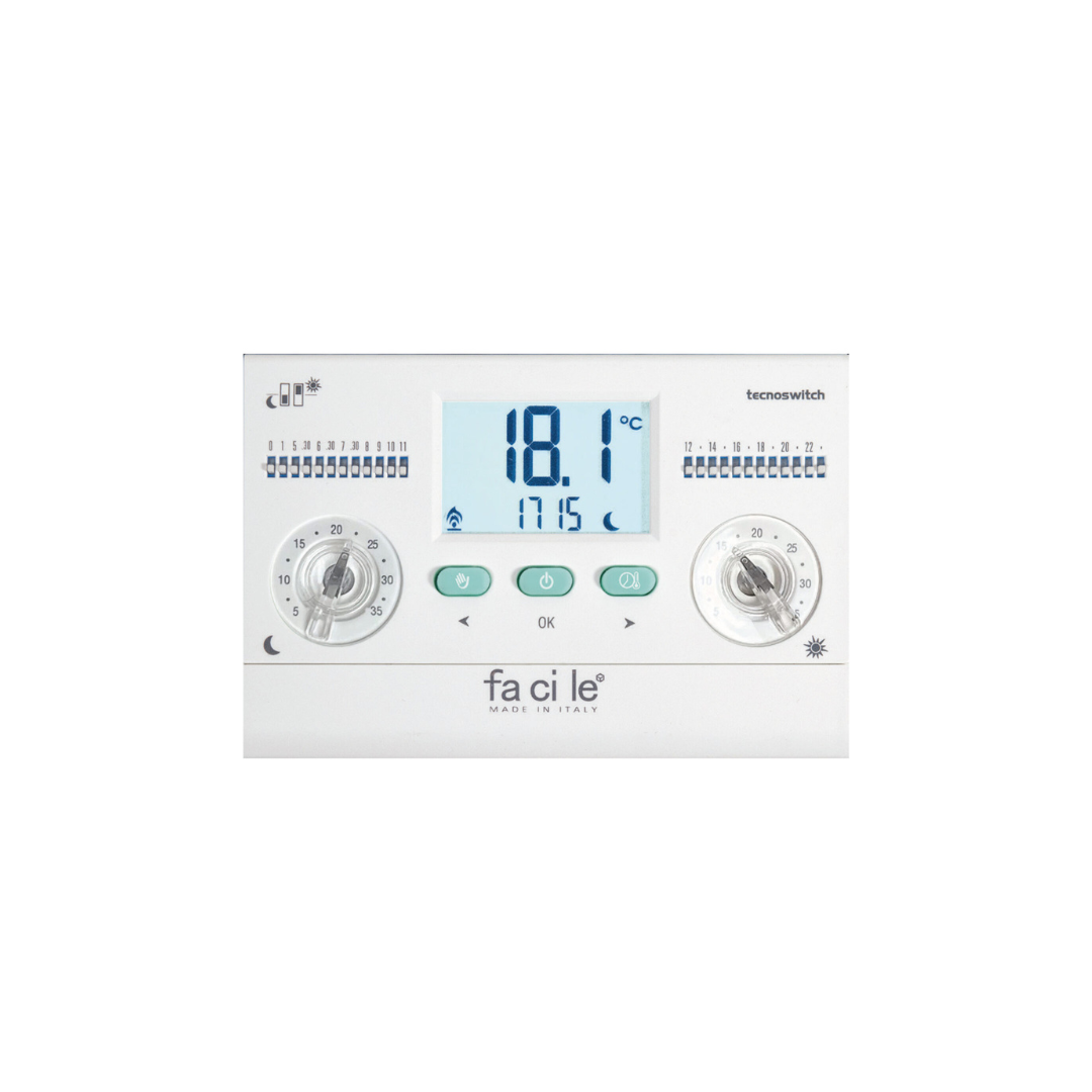 TECNOSWITCH CR135BI – Cronotermostato Giornaliero da Parete a Batteria