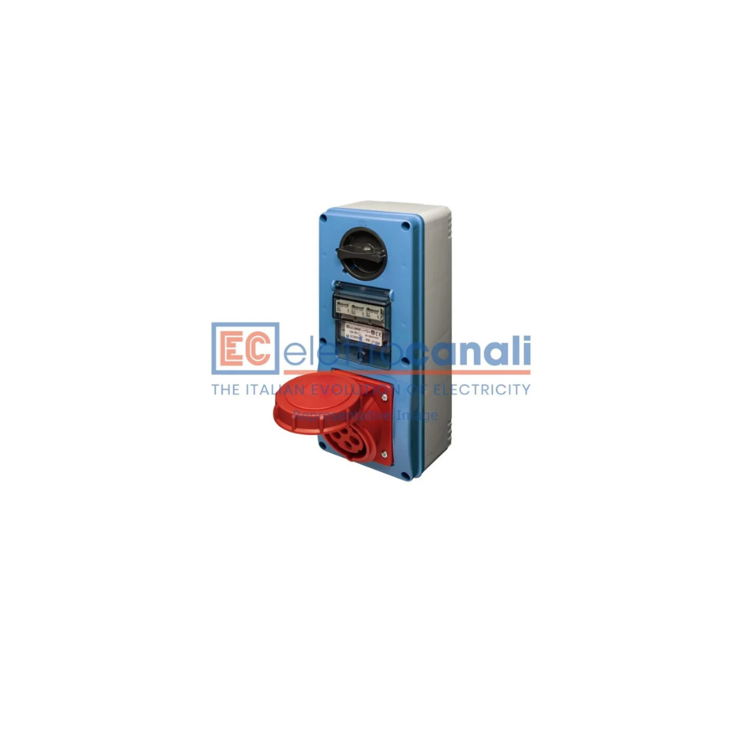 Presa interbloccata Elettrocanali da parete 380v 32A 3P+T+N IP44 EC6909841F