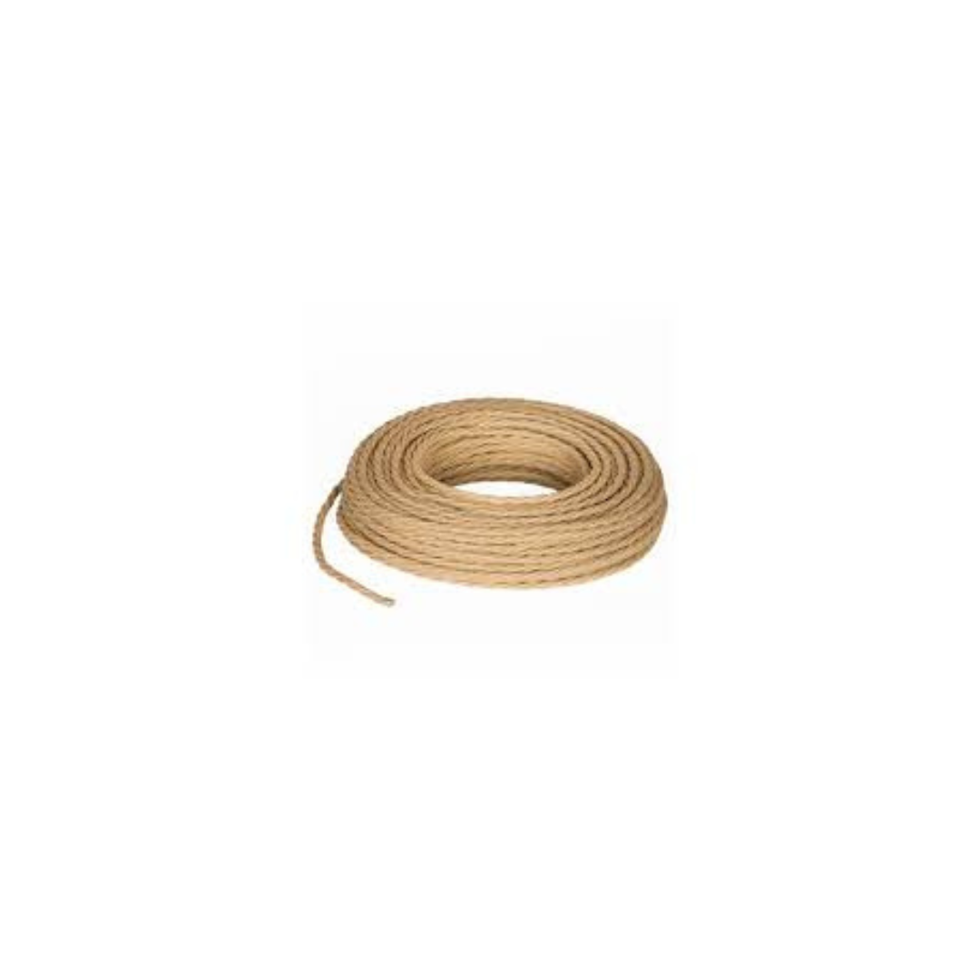 Cavo in pvc sotto treccia tessile seta 2x0.75 Oro MT