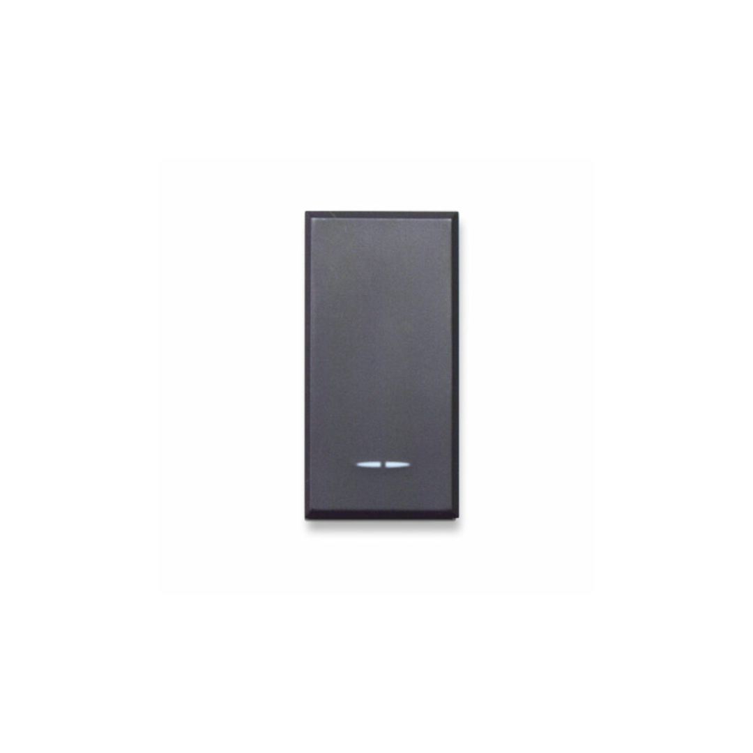 Pulsante AVE colore grigio Tekla, N.A. 1P 10A illuminabile - finitura opaca 445005