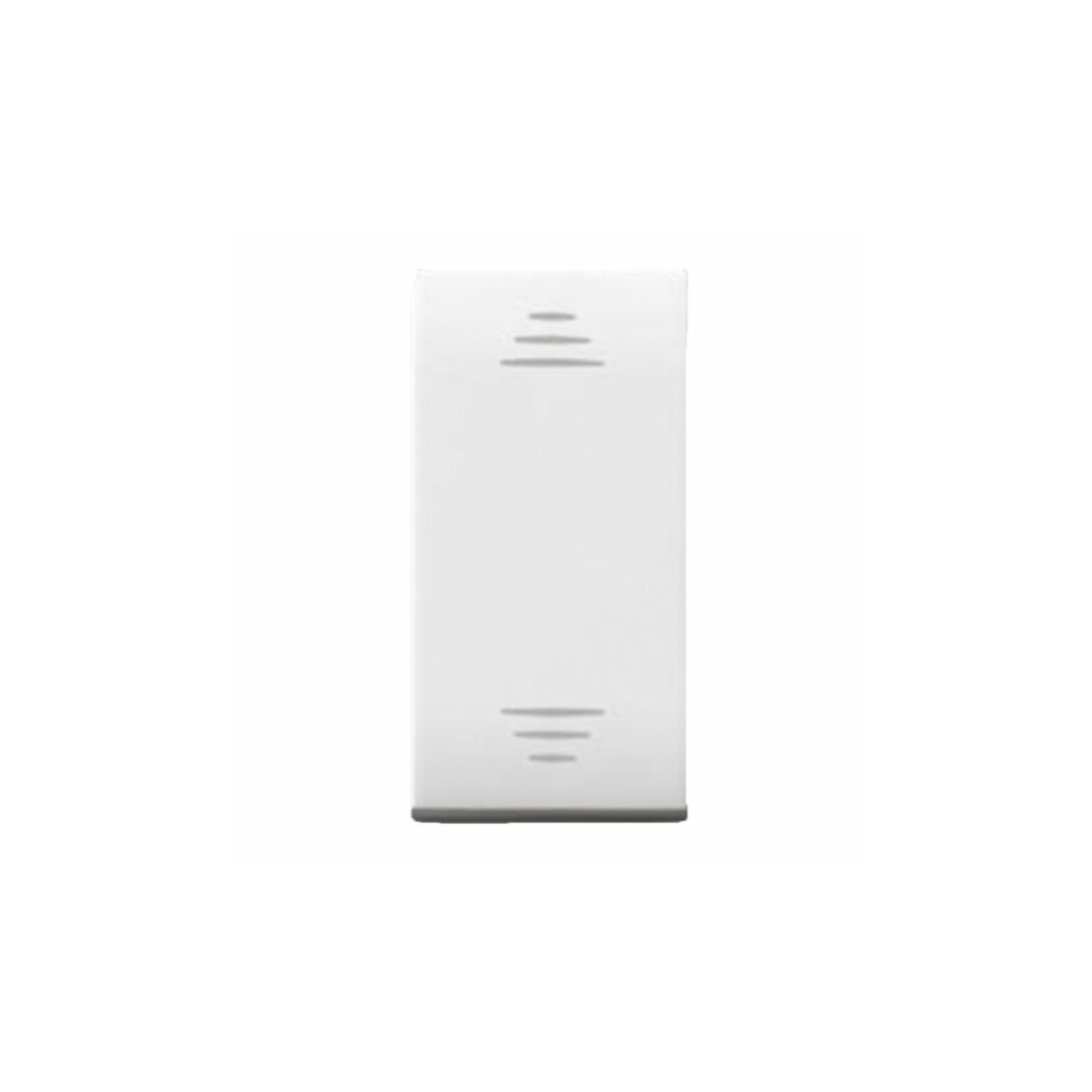 Pulsante  AVE tasto con gemma, Domus S44, colore RAL 9010, N.A. 1P 10A illuminabile - finitura lucida