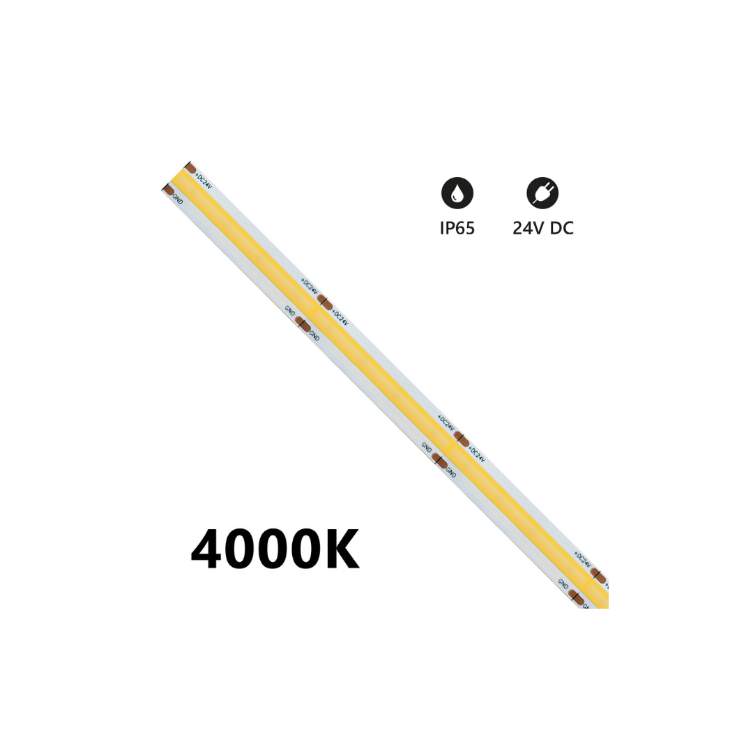 Striscia LED Alcapower COB IP65 5m 4000K 24V 15W/m 1500lm/m 927038