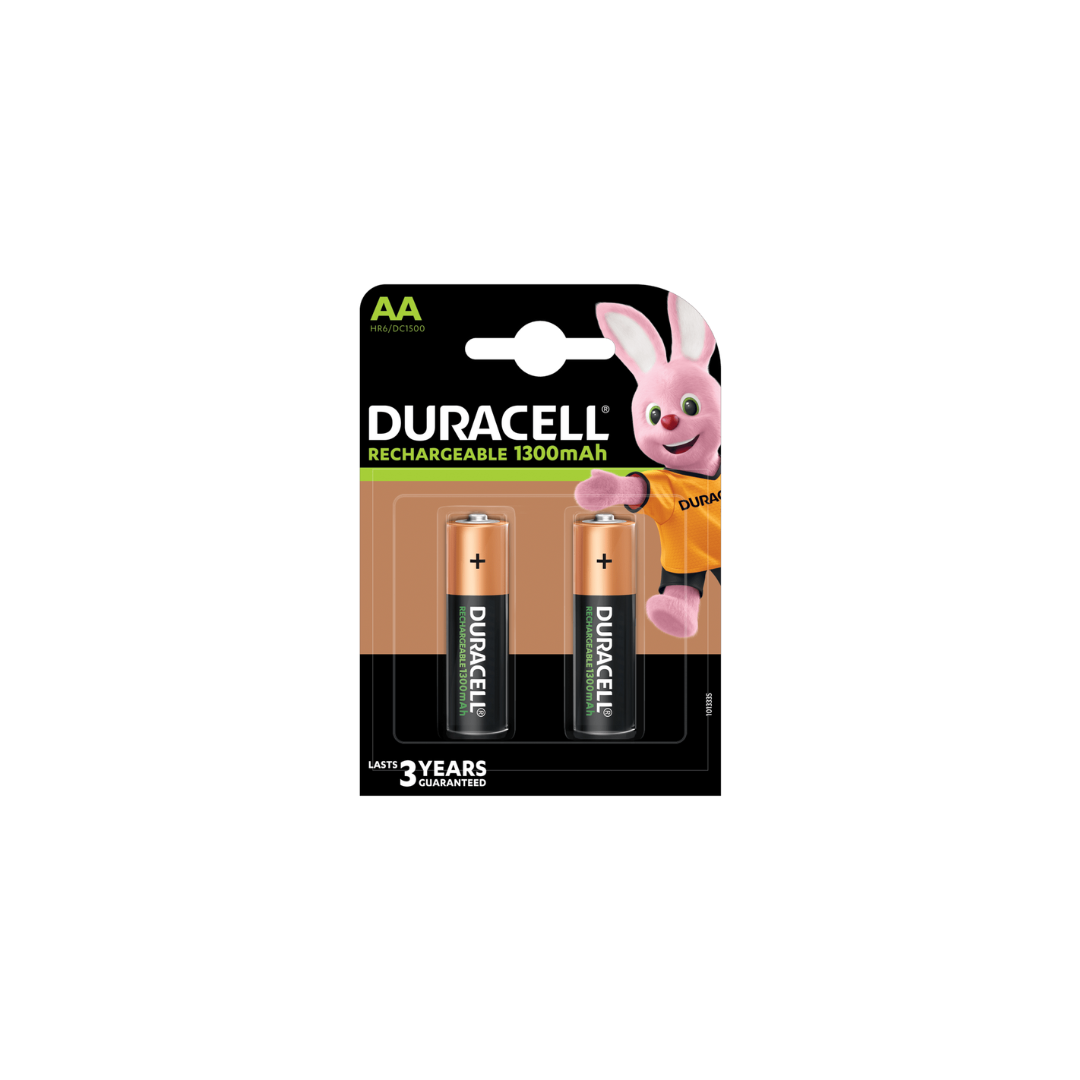 BATTERIA STILO AA RICARICABILE 1300mAh DURACELL 2 PZ