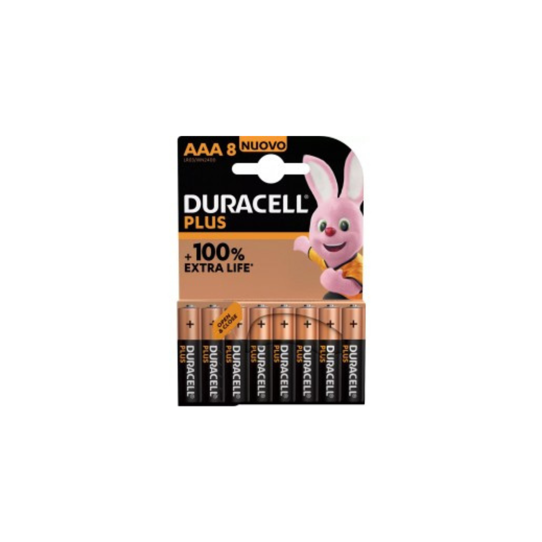 Batterie ministilo AAA8 Duracell Plus 8 pz