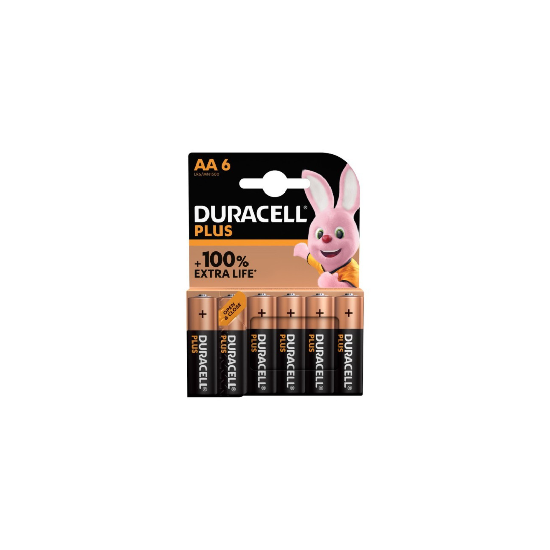 Batterie stilo AA6 Duracell Plus 6pz +100% Extra Life