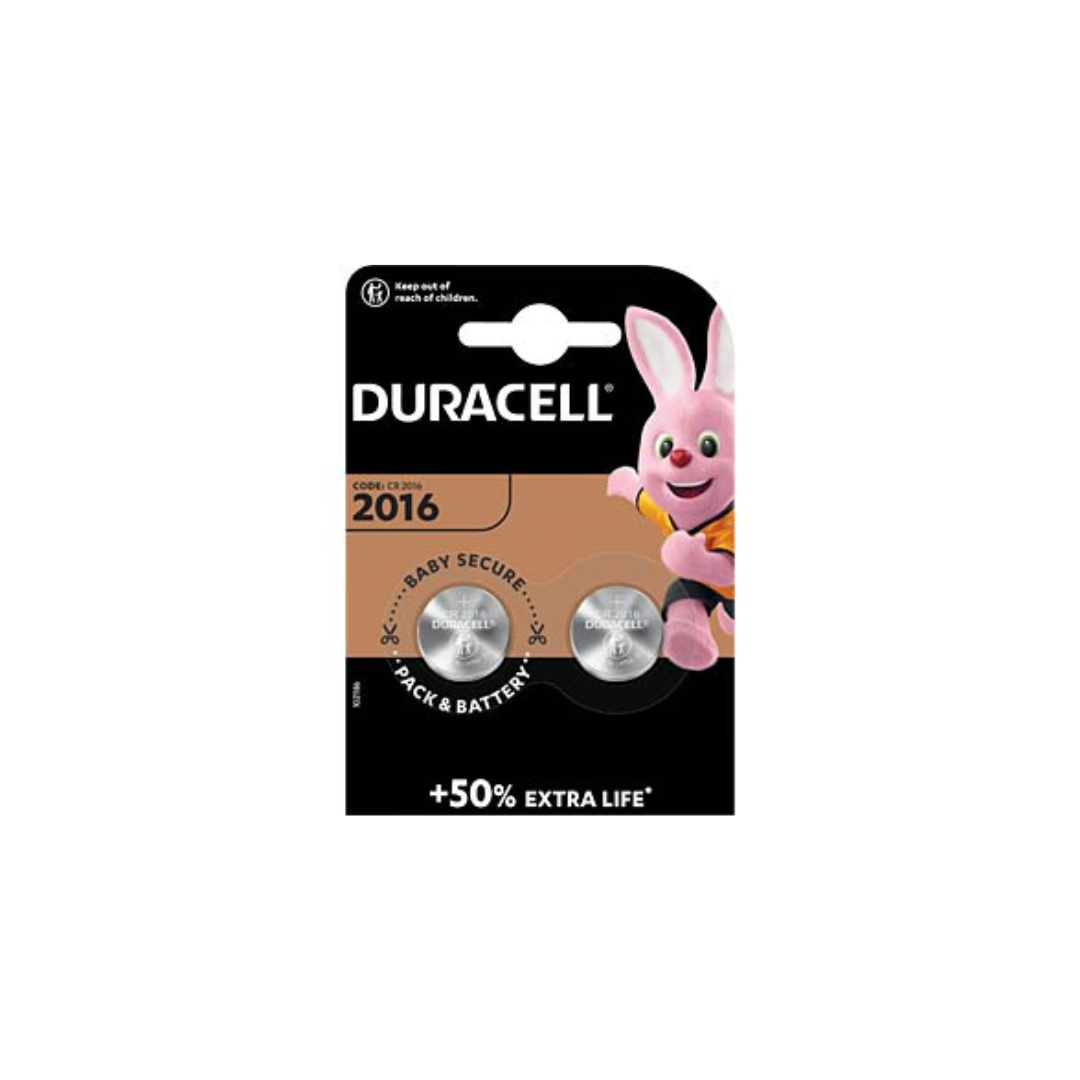 Batteria a bottone al litio, CR2016, 3 V 2pz Duracell