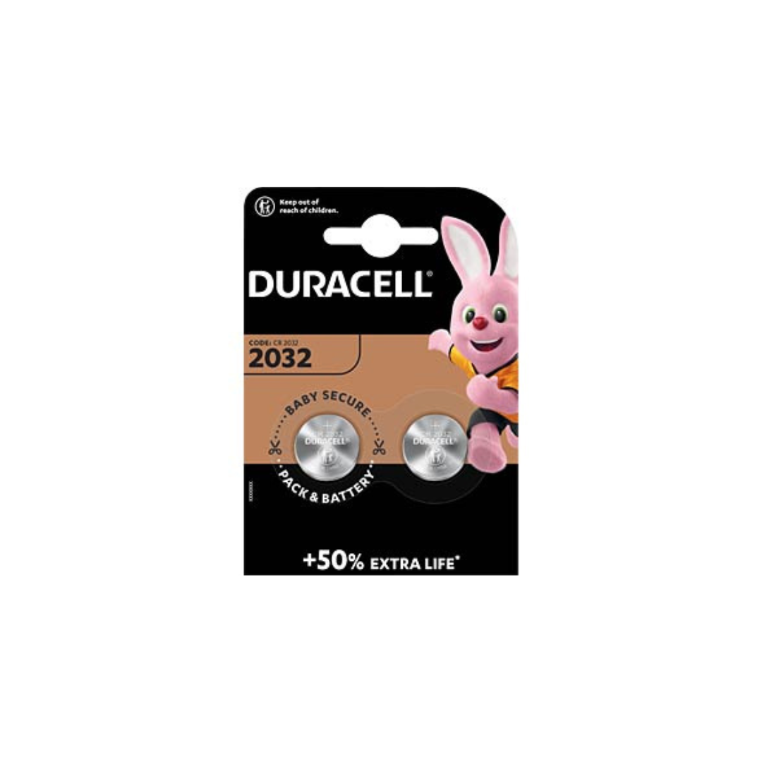 Batteria a bottone al litio, CR2032, 3 V 2pz Duracell