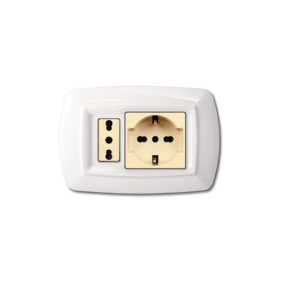 tondo' placca presa unel + 1 posto colore bianco ecl2598wh