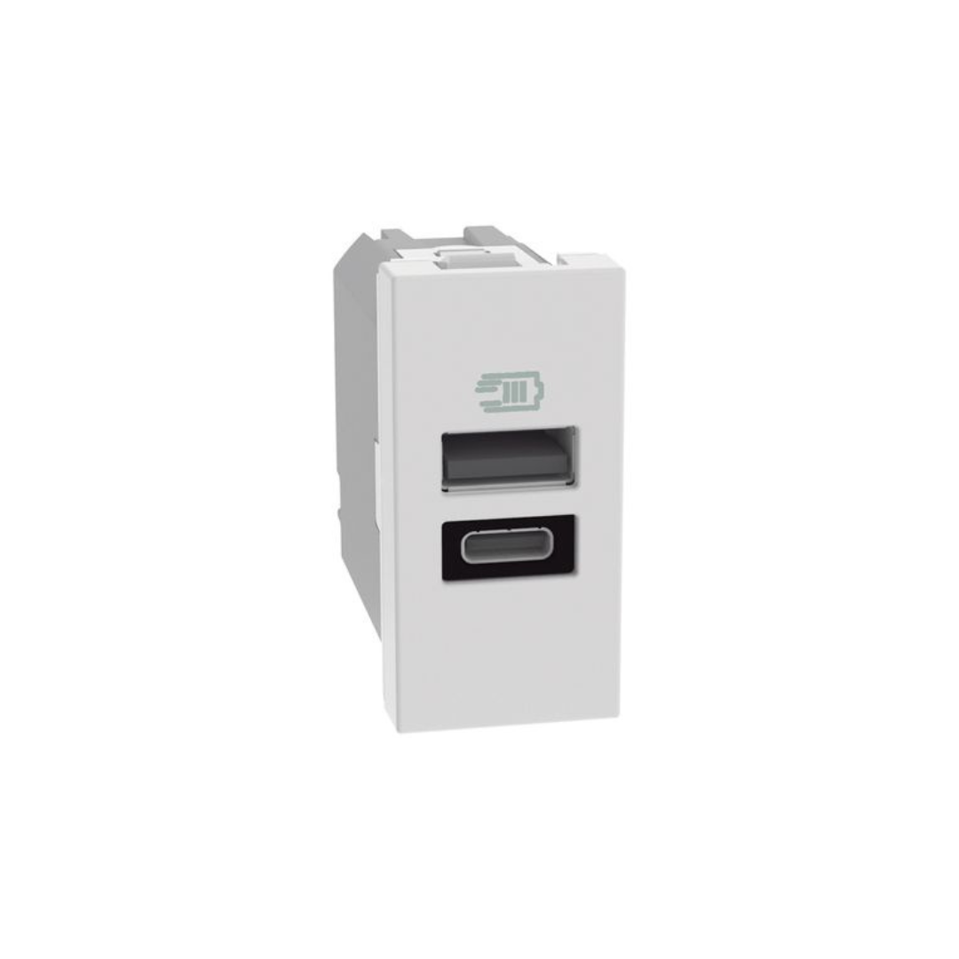 Caricatore USB-C Bticino Matixgo 1 Modulo – Bianco JW4191AC