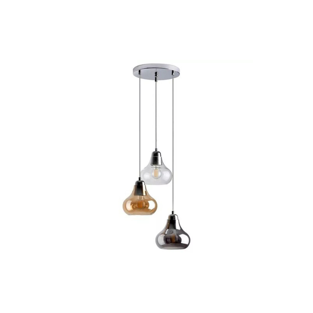 Lampada a Sospensione Rabalux “Jezabel” 3×E27 Smoky Glass – Mod. 7977