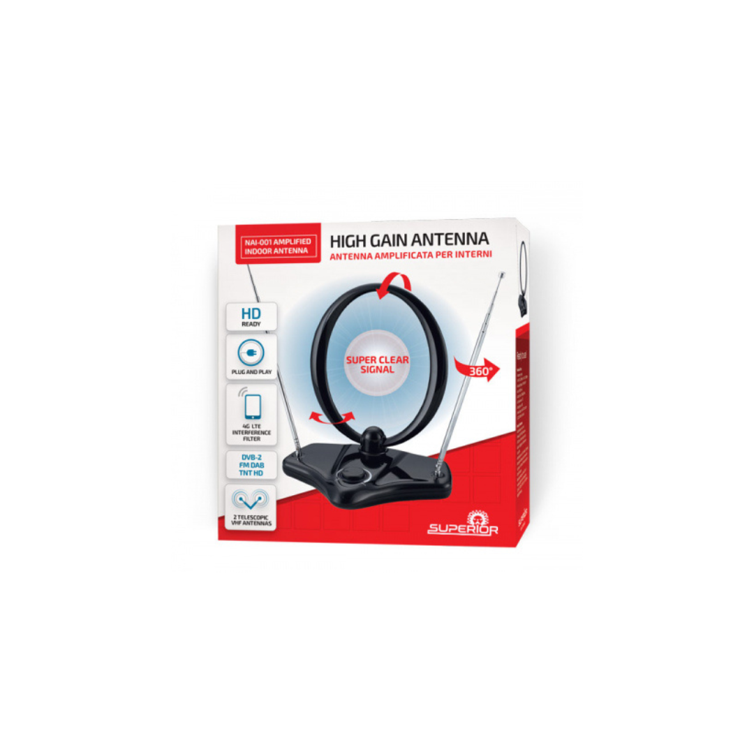 Antenna Amplificata per Interni SUPERIOR – Modello SUPNAI001