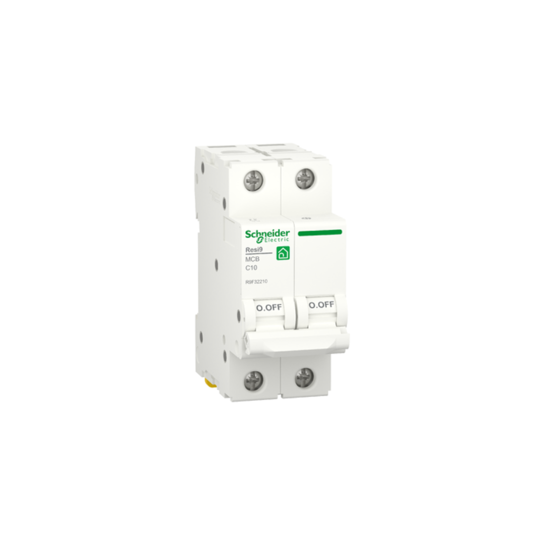 Interruttore Magnetotermico Schneider Electric R9F32225 Resi9 – 2 Poli, 25A, Curva C, 4500A, 400V