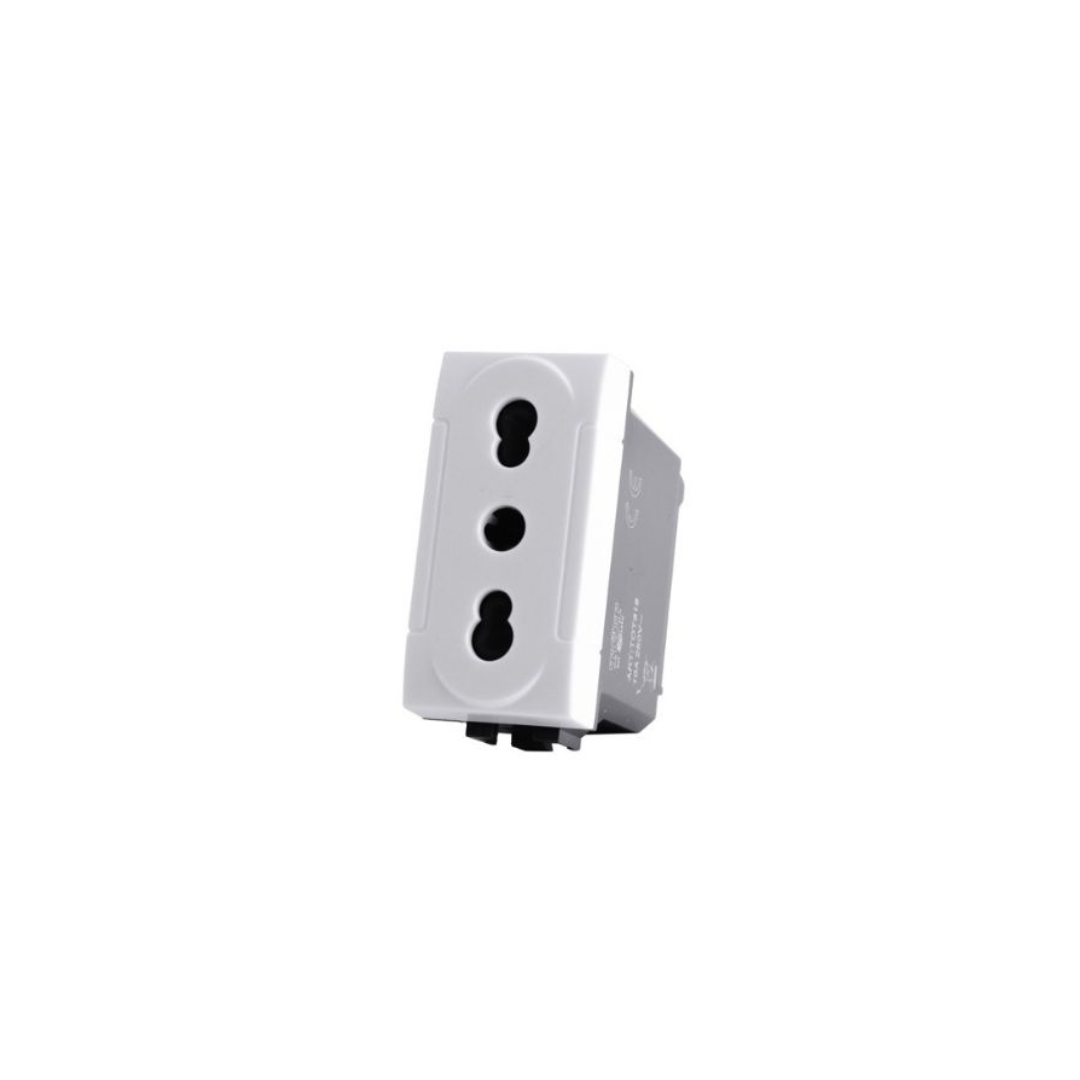 Presa Bivalente 16A-250V T1-Art 2P Bianco MAPAM 818B – Compatibile Bticino Living