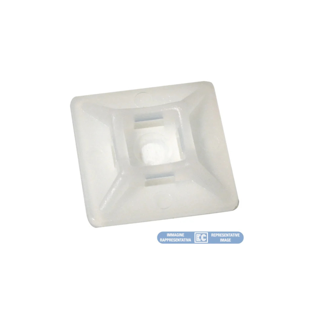 Base Bidirezionale Adesiva 19×19 mm Incolore – Supporto Autoadesivo EC83036