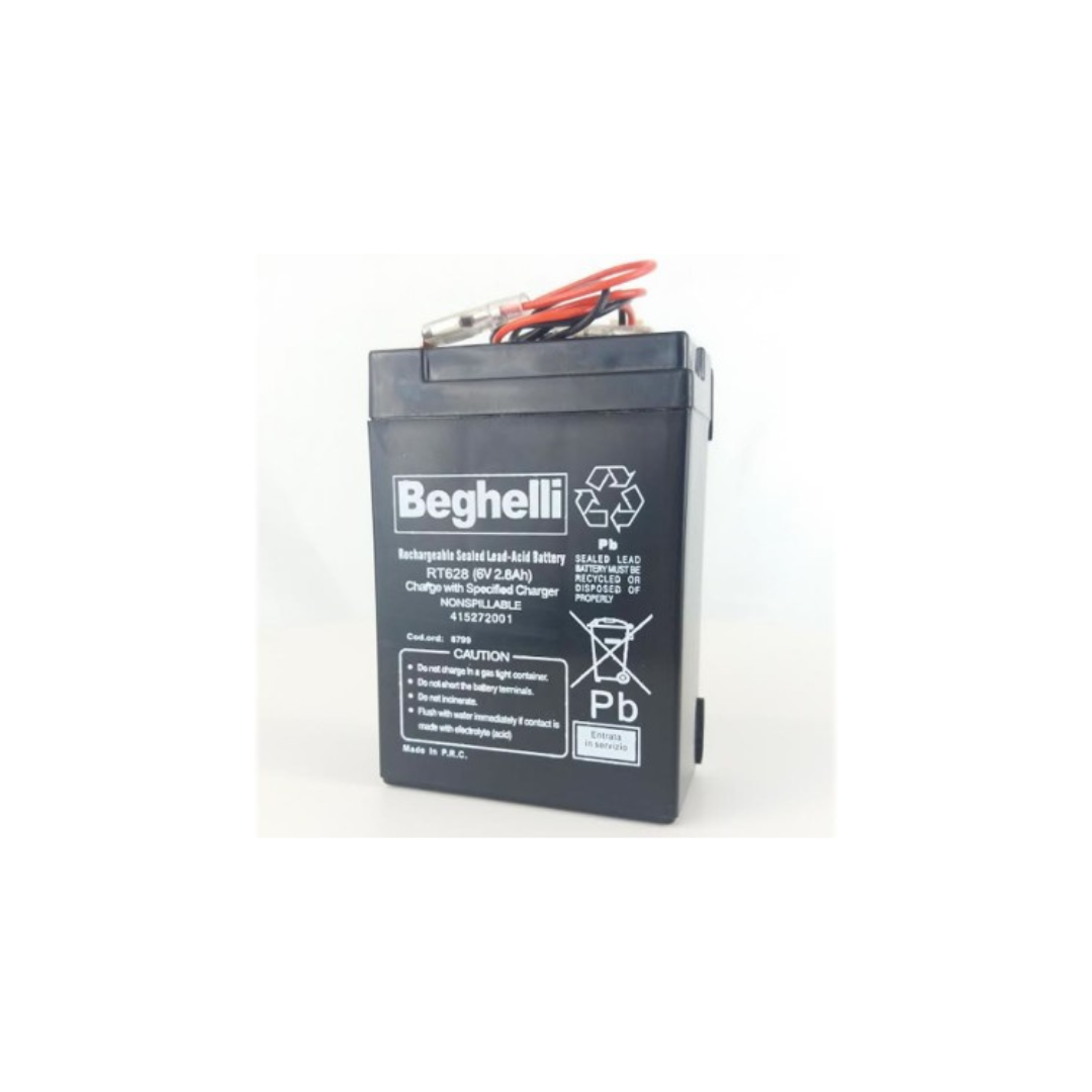 Batteria al Piombo Beghelli 6V 2,8Ah (Cod. 8799) | Ricambio Lampade Emergenza