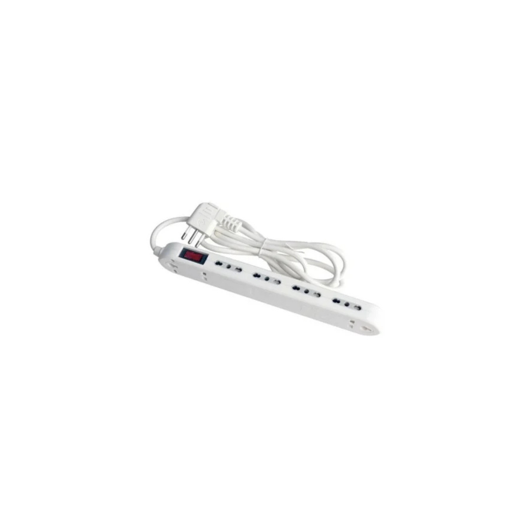 Multipresa SLIM 4 Prese Bipasso 10/16A con Interruttore e Protezione Sovraccarico – Cavo 1,5 m Ecova 30250