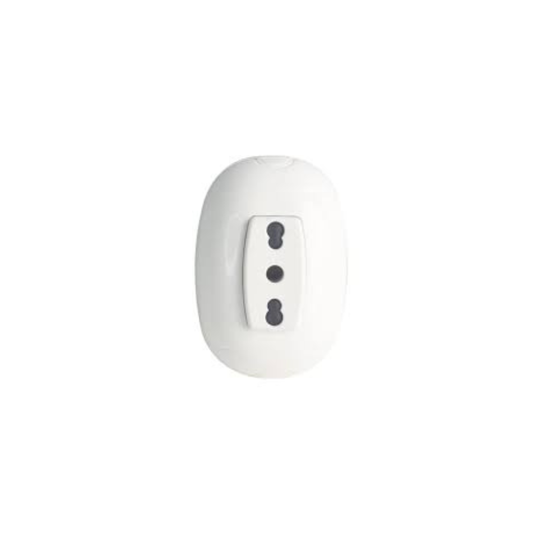 Presa Ovale Bianca da Parete 10/16A – Mod. 27553 Max8 Bipasso