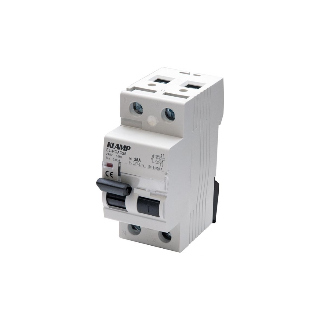 KLAMP RCBO 1P+N C25 30mA 6kA 230V – Interruttore Magnetotermico Differenziale 2 Moduli