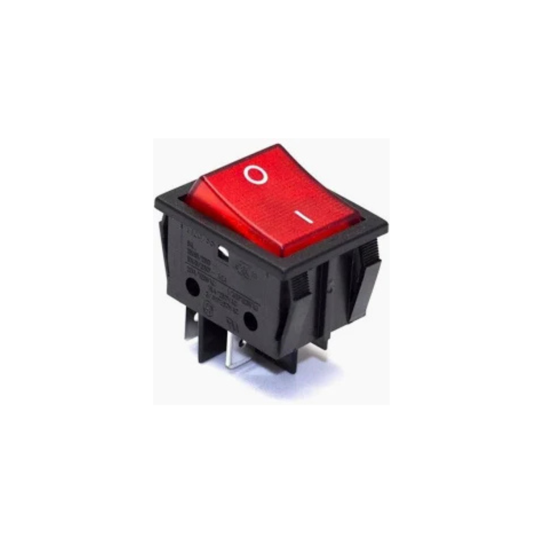Alpha Elettronica Interruttore Luminoso Bipolare 0-1 LED Rosso 30x22 mm