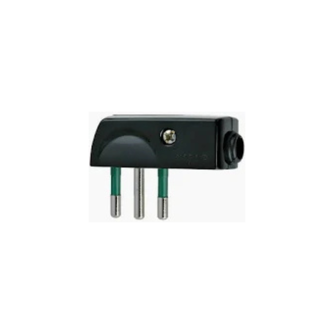 Vimar 00206 Spina 2P+T 10A Salvaspazio 90° Nera