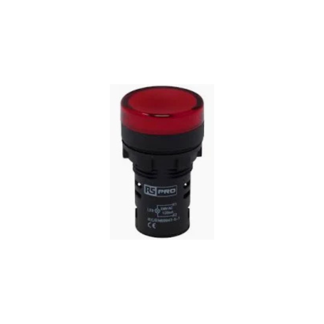 Indicatore LED Luminoso Rosso 230V AC da Pannello Ø22 mm LL230R