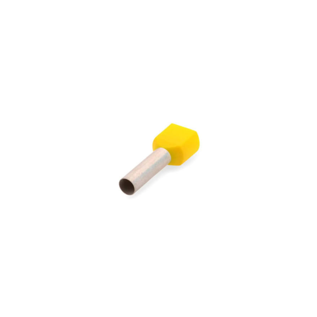 Tubetto Doppio Cembre PKT614 2x6 mm² Giallo Preisolato PA6 - Confezione 100 Pezzi