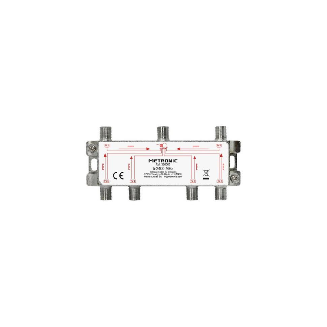 Partitore TV/SAT Metronic 336305 1 Ingresso 6 Uscite Connettori F Schermato