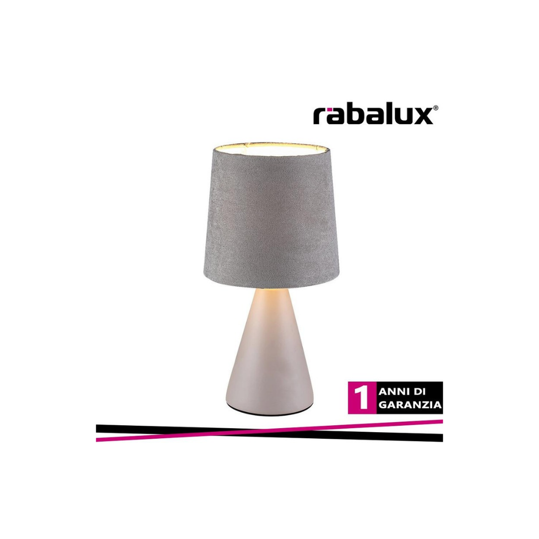Lampada da Tavolo NALANI Beige in Ceramica e Velluto E14 Max 40W – Rabalux 2694