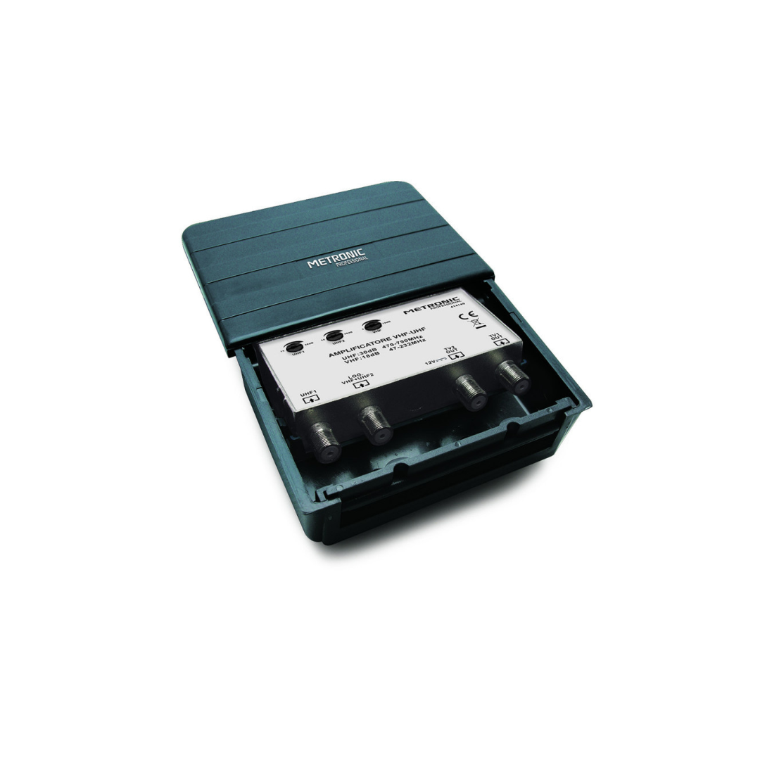 Amplificatore TV da esterno 5G. 2 ingressi/2 uscite - METRONIC 414140
