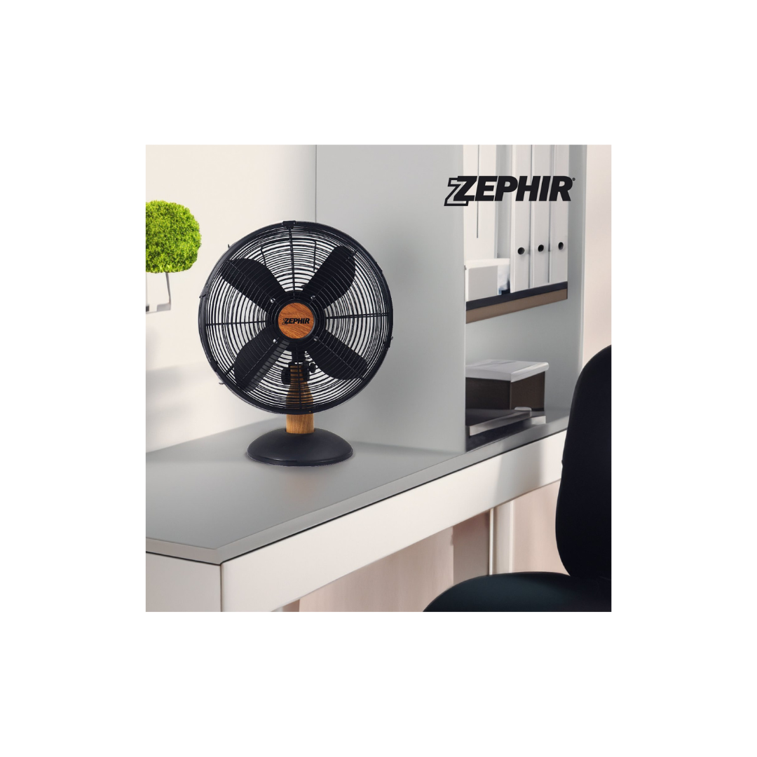 VENTILATORE DA TAVOLO EFFETTO LEGNO – PALE DA 40 CM