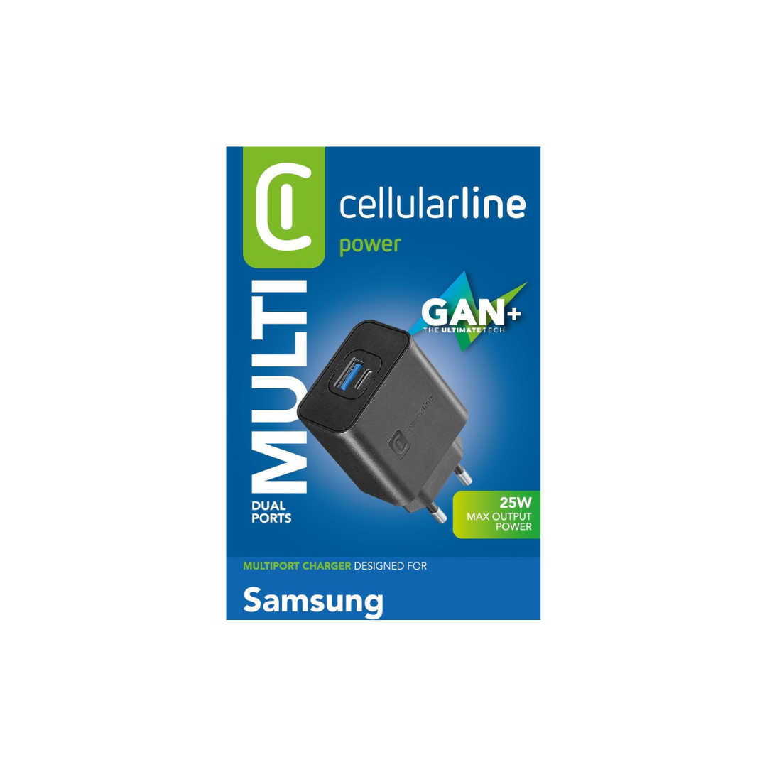 Caricabatteria dual 25a Nero Cellularline