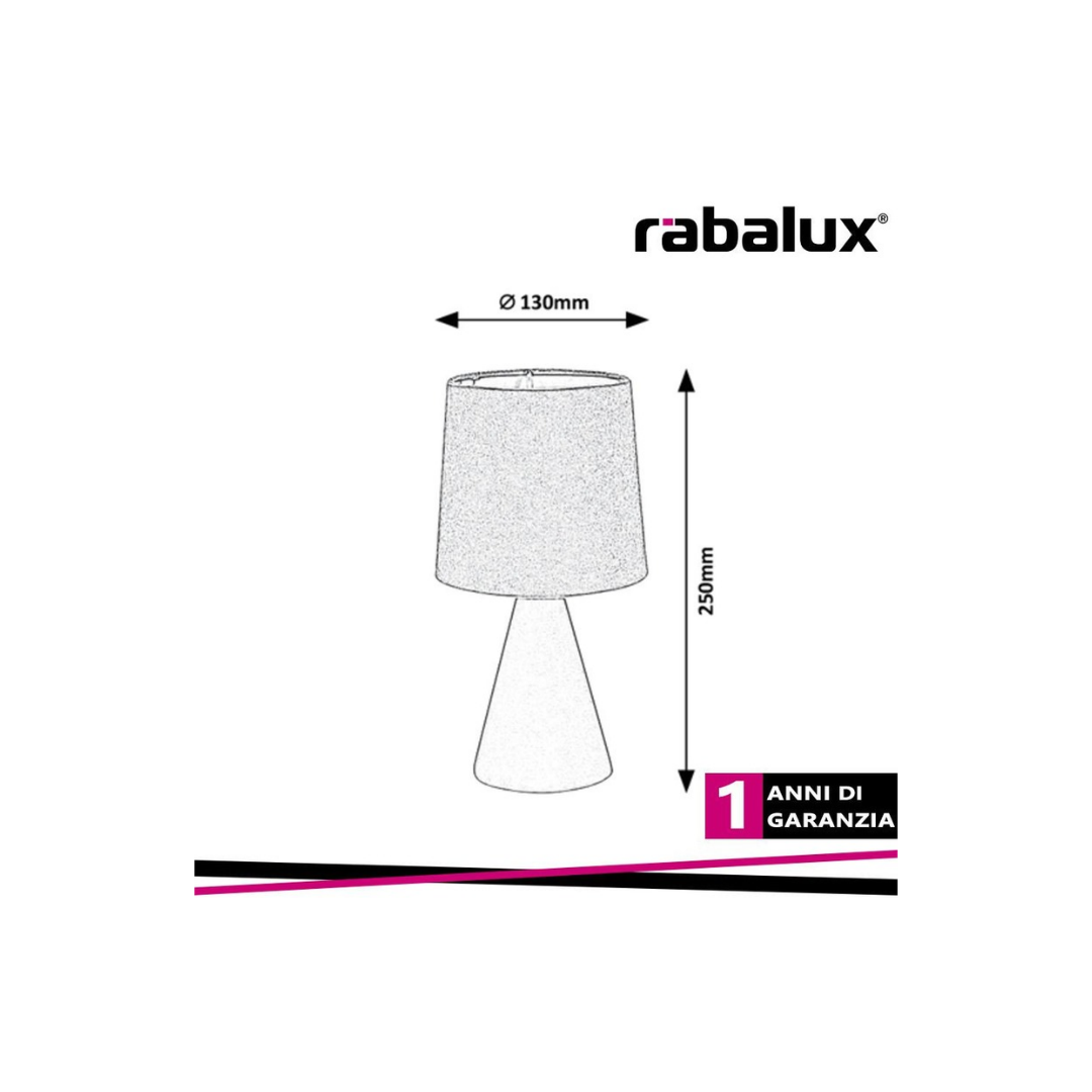 Lampada da Tavolo NALANI Beige in Ceramica e Velluto E14 Max 40W – Rabalux 2694