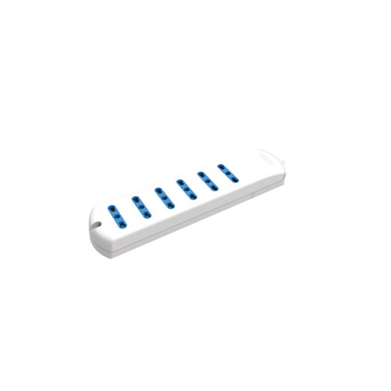 Multipresa ECOVA senza cavo 6 uscite bipasso 10/16A bianco 30241