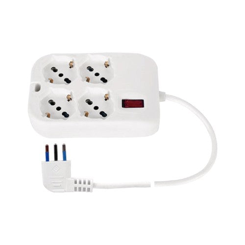 Multipresa ECOVA con spia 10A bianca 4 prese universali cavo 1.5mt 30213N