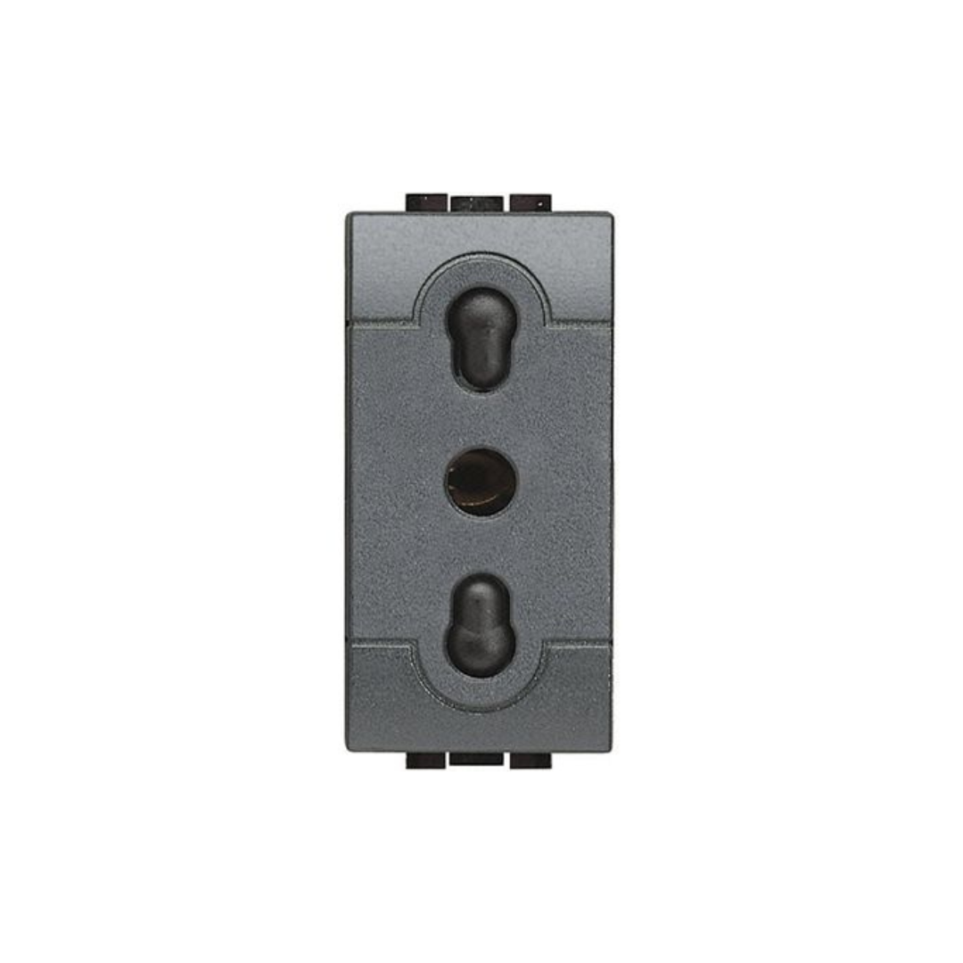 Presa bipasso Bticino Living 2P+T 10/16A 250Vac antracite L4180