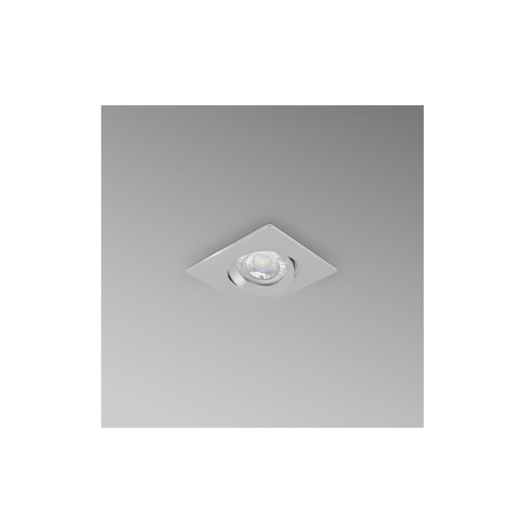 SUPP.INC. GU10 KLAK SQUARE -  ORIENT50mm - SILVER SATINATO