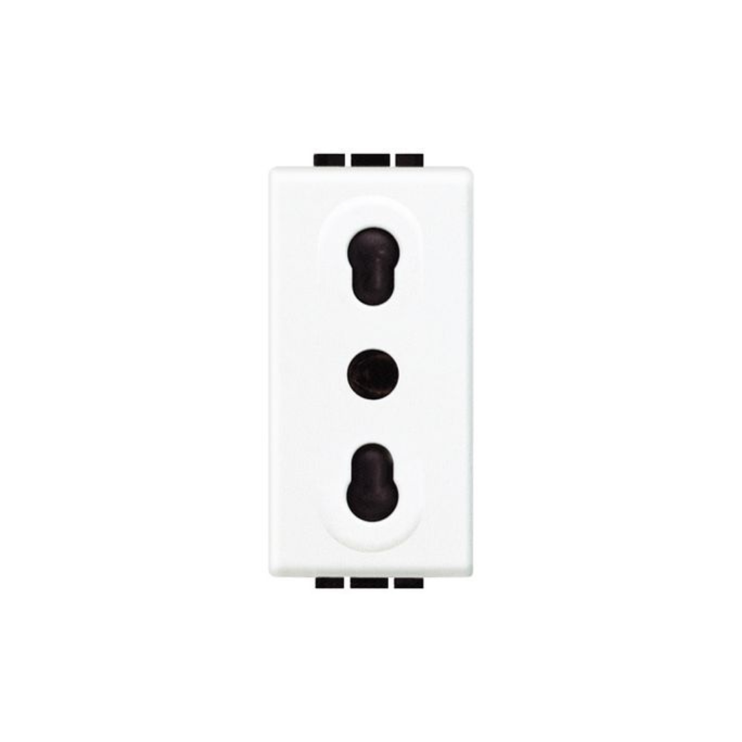 Presa bipasso Bticino Livinglight 2P+T 10/16A 250Vac bianco  N4180